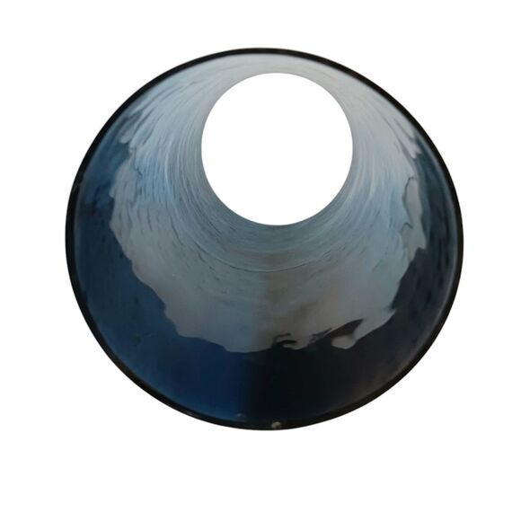 Cobalt Blue Glass and Goldtone Metal Moroccan Style Candleholder Round Cylinder - Picture 6 of 11